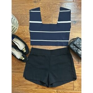 Ted Baker Emiliha Striped Knit Top Navy Size 4
